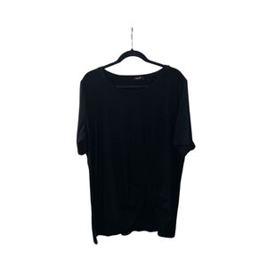 IMAN Black Short Sleeve Ribbed Tee